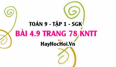 Bài 4.9 Toán 9 tập 1 SGK Kết nối tri thức